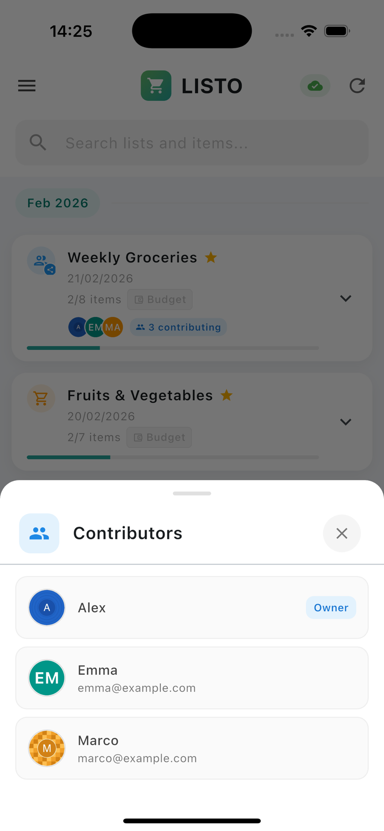 Contributors and sharing