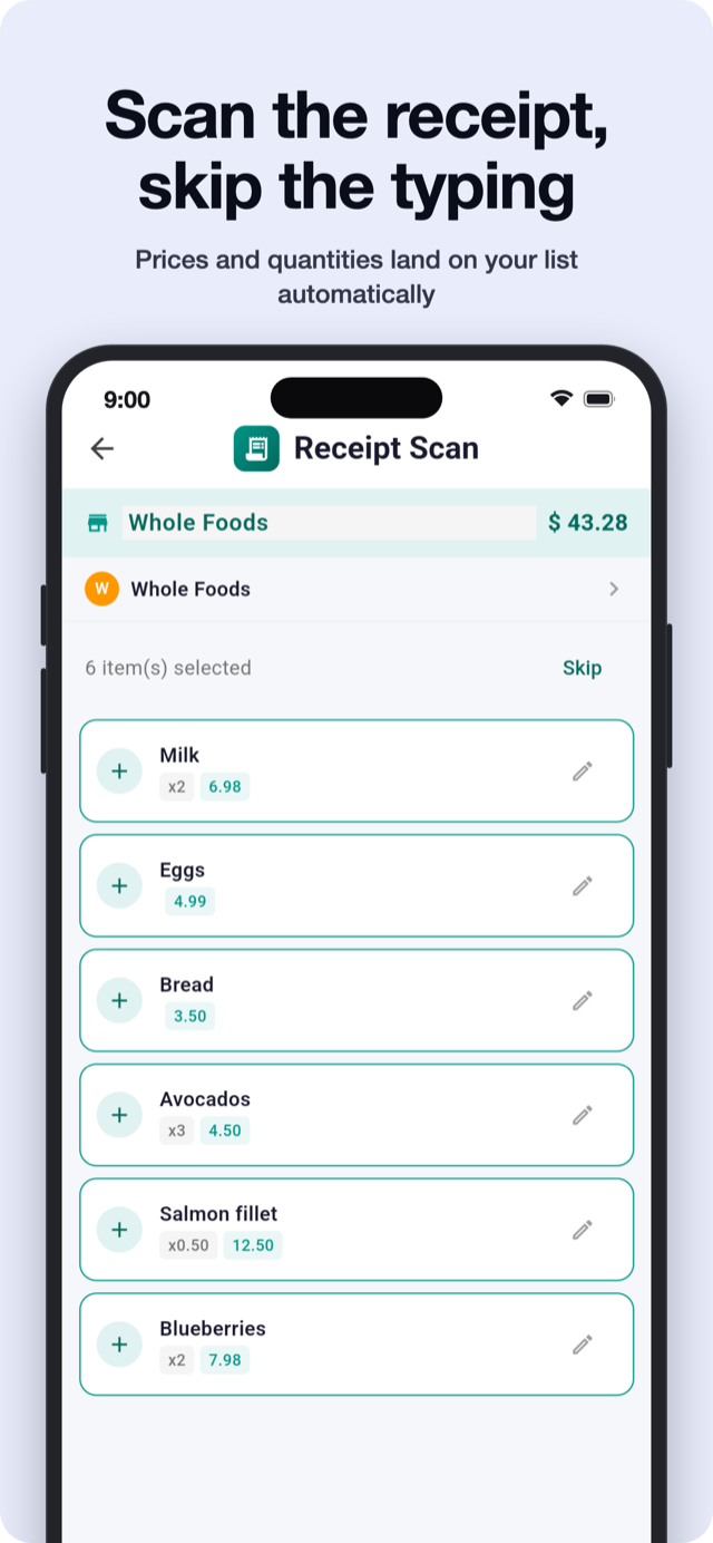 AI receipt scanning
